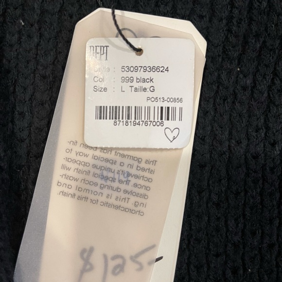 NWT! Dept Women’s Black Waxed Finish Knit Cardigan Size Large - Picture 7 of 7